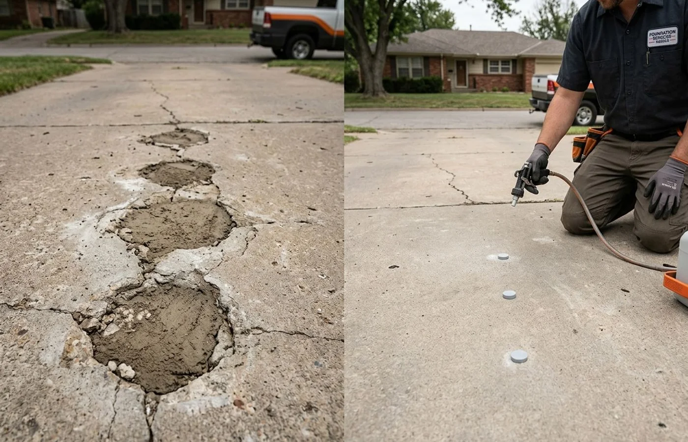 Mudjacking versus foam injection hole size