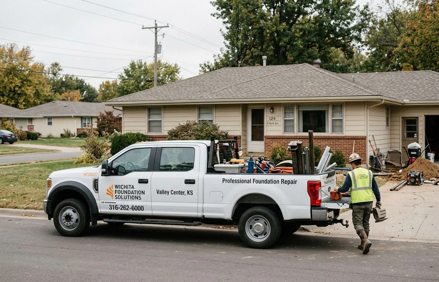 Wichita Foundation Solutions crew at a Valley Center home